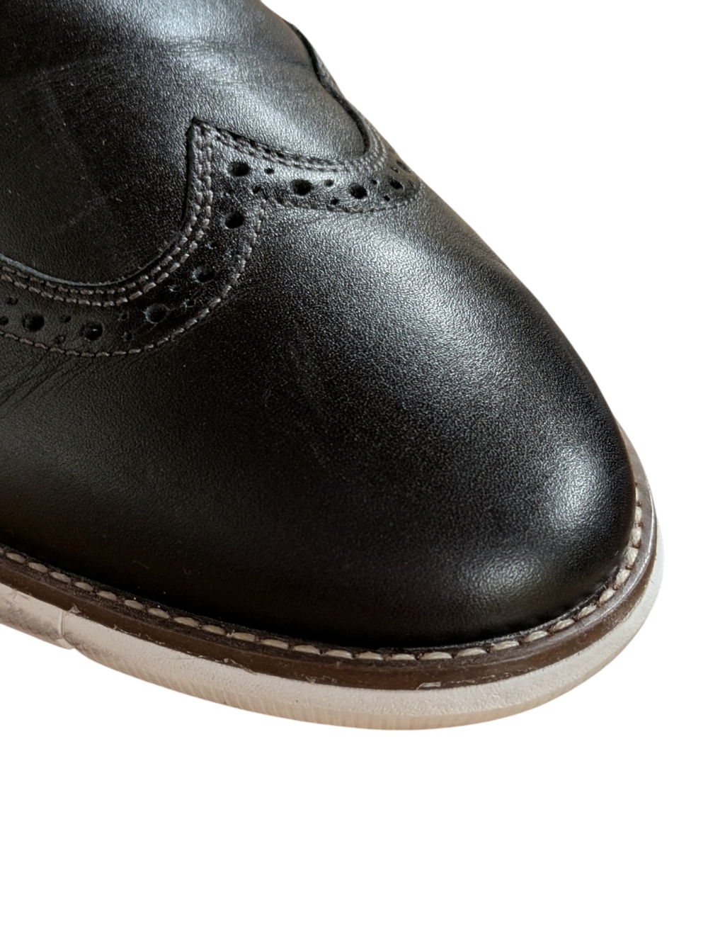 Johnston & Murphy Holden Wingtip Black Leather Ultralight Dress Shoes Size 11 - Picture 5 of 11